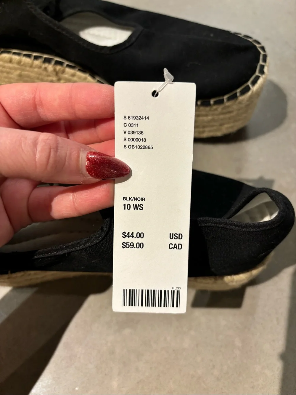 Urban Outfitters Black Canvas Espadrille Mary Jane Platform Shoes